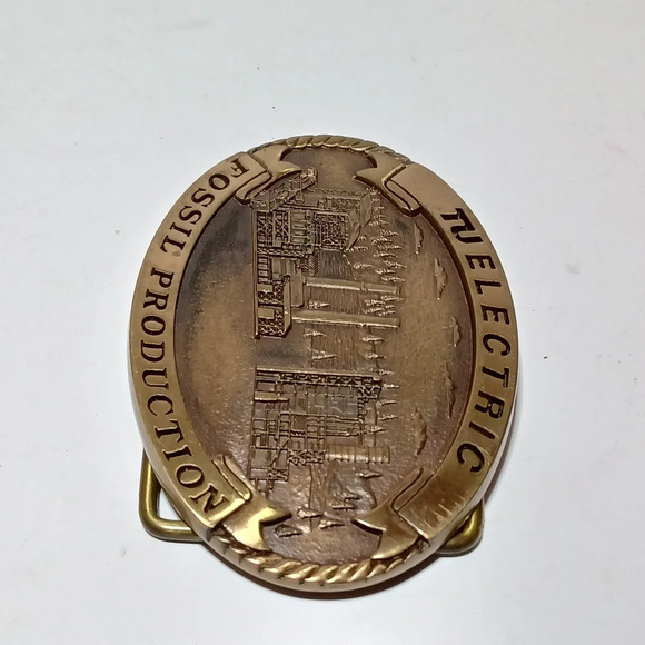 Texas Utilities Electric Co. VTG BRASS Belt Buckles 1993 by Creative Casting see - Picture 3 of 6
